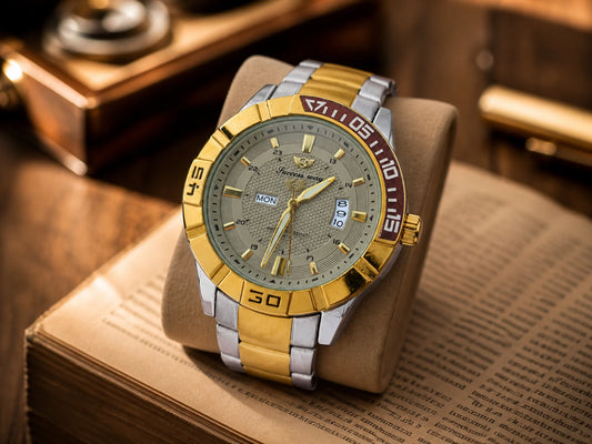 Luxury Gold & Silver Stainless Steel Watch