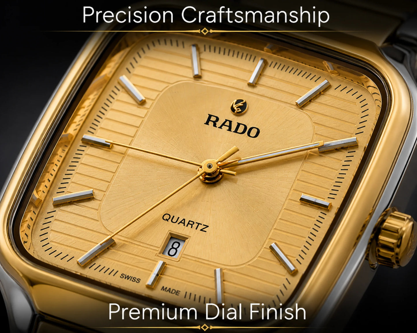 Luxury Gold Square Dial Watch for Men
